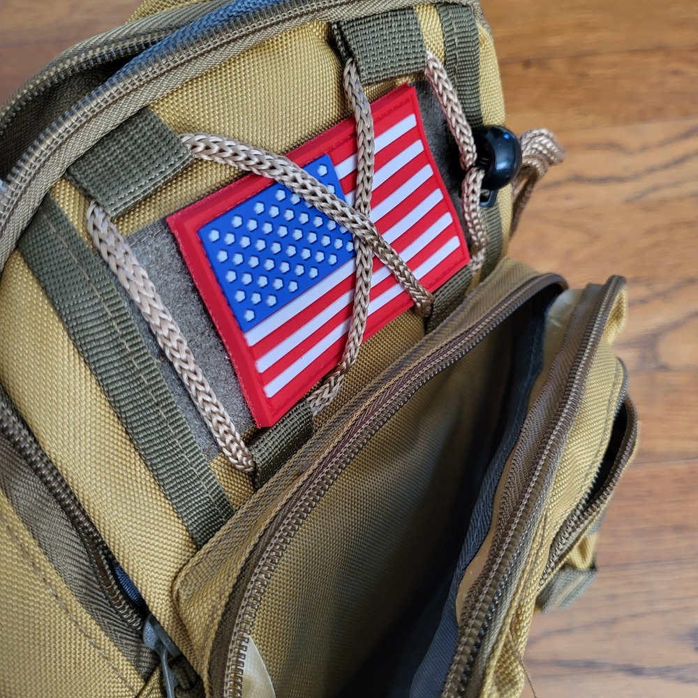 Small Tan Slingback‎ Backpack Tactical Military Style Hunting Camping Hiking - Picture 6 of 8